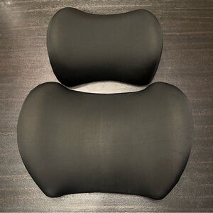 Black Memory Foam Neck and Back Support Cushions